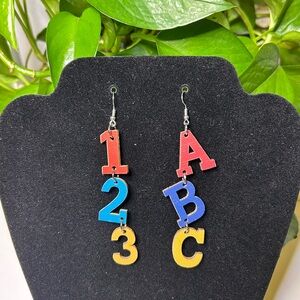 💜4for$20💜 Colorful Alphabet and Number Earrings
